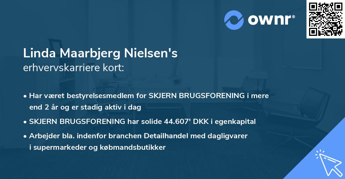 Linda Maarbjerg Nielsen's erhvervskarriere kort