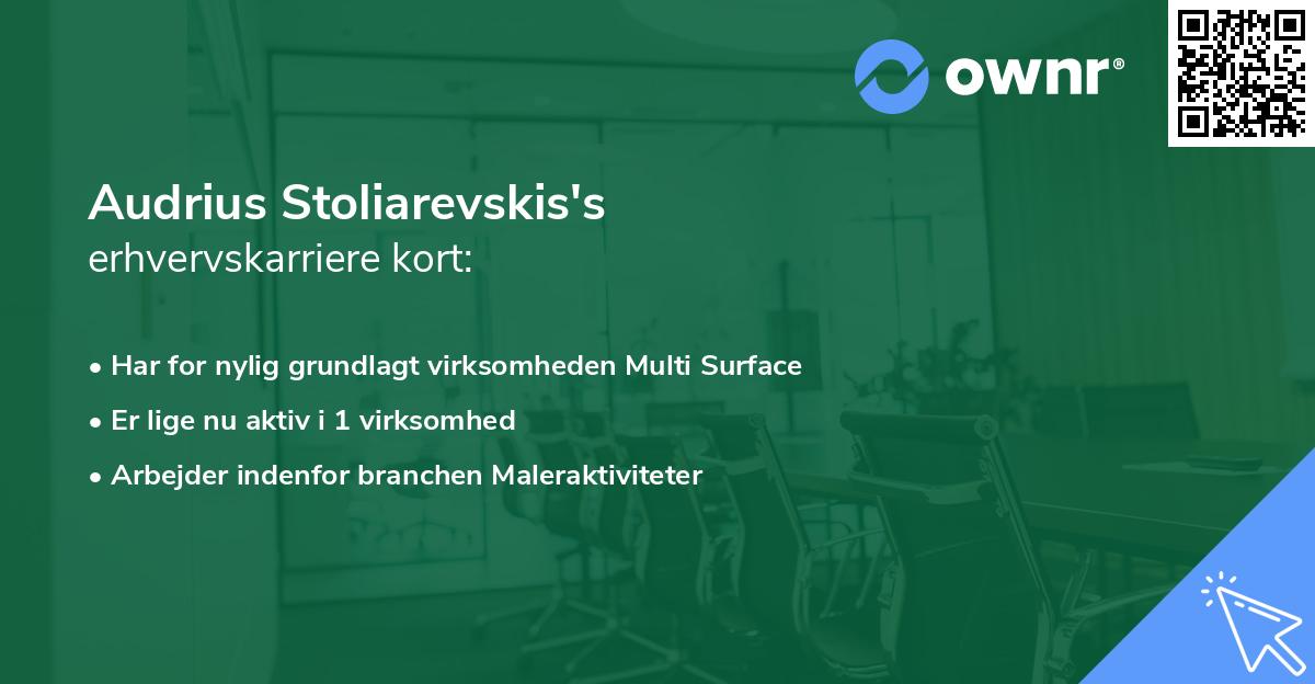 Audrius Stoliarevskis's erhvervskarriere kort