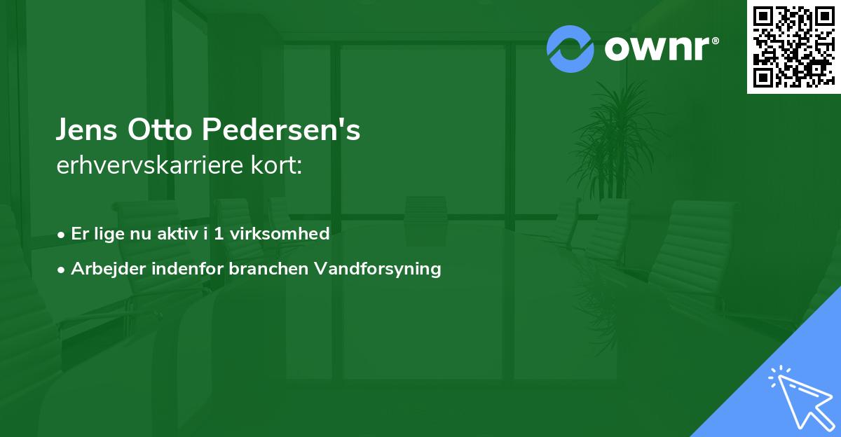 Jens Otto Pedersen's erhvervskarriere kort