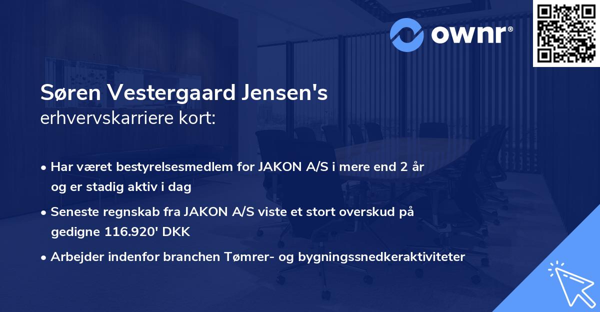 Søren Vestergaard Jensen's erhvervskarriere kort
