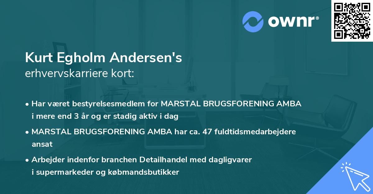 Kurt Egholm Andersen's erhvervskarriere kort