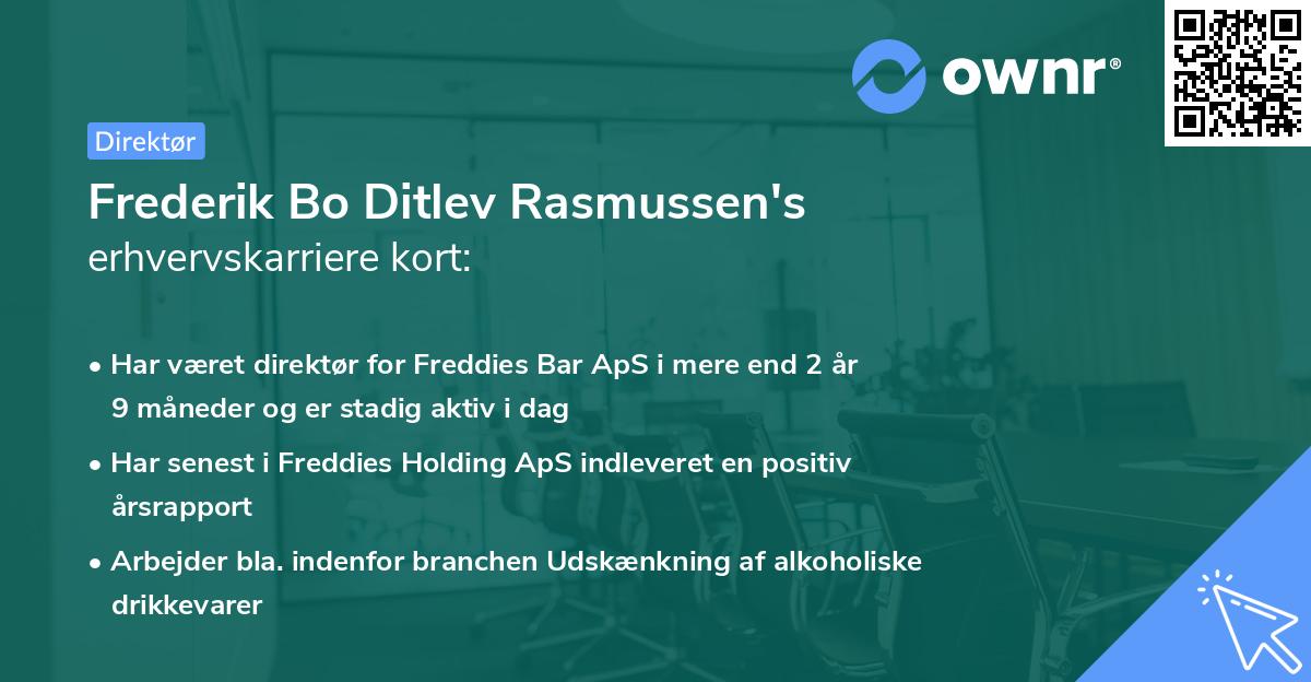 Frederik Bo Ditlev Rasmussen's erhvervskarriere kort
