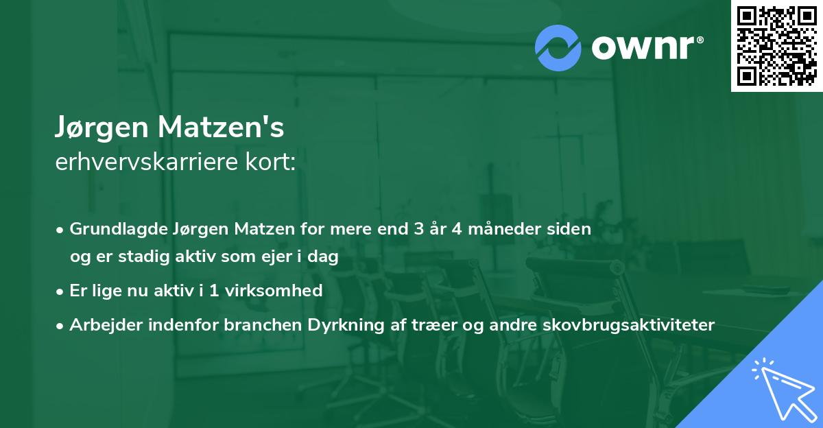 Jørgen Matzen's erhvervskarriere kort