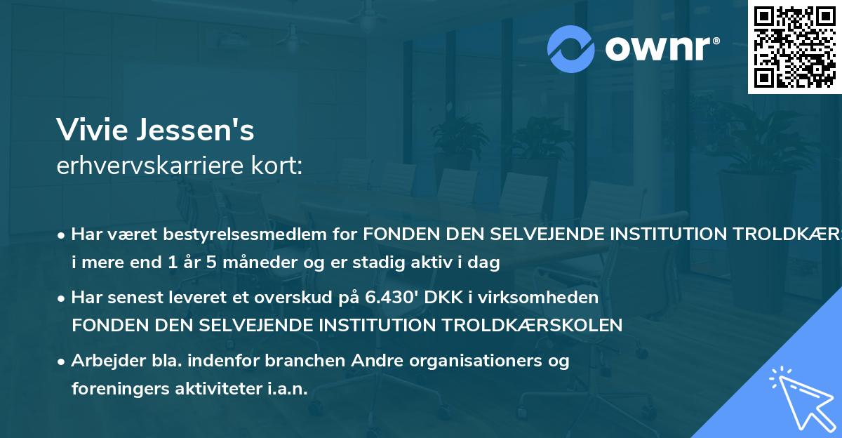 Vivie Jessen's erhvervskarriere kort