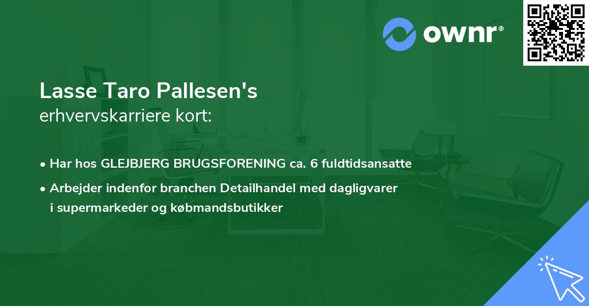Lasse Taro Pallesen's erhvervskarriere kort