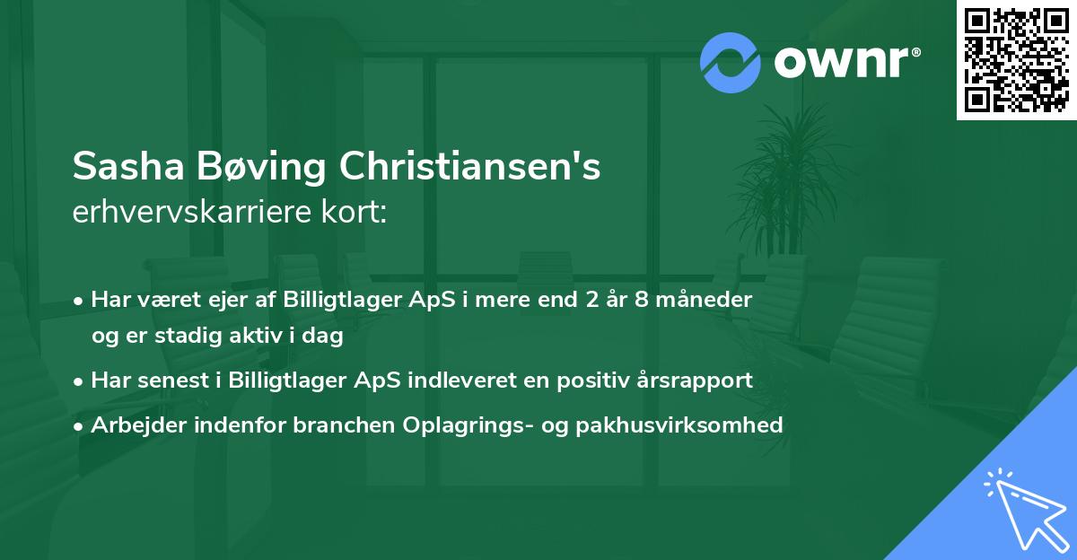 Sasha Bøving Christiansen's erhvervskarriere kort