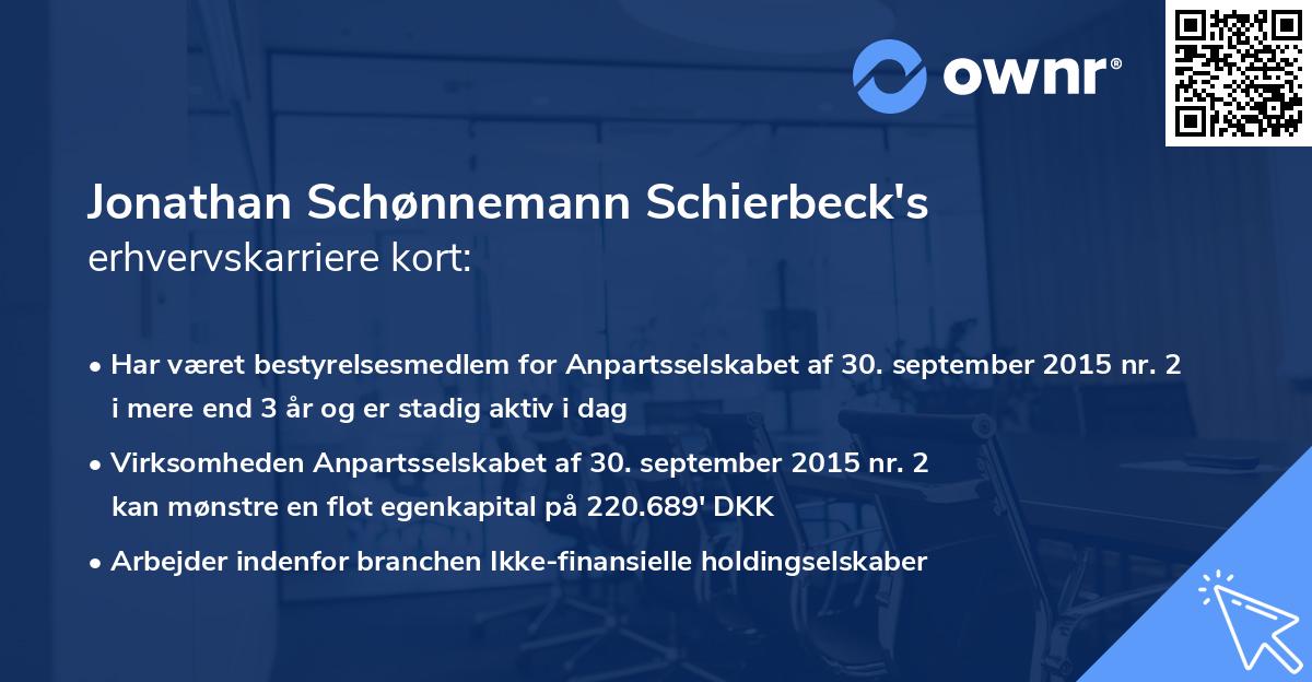 Jonathan Schønnemann Schierbeck's erhvervskarriere kort
