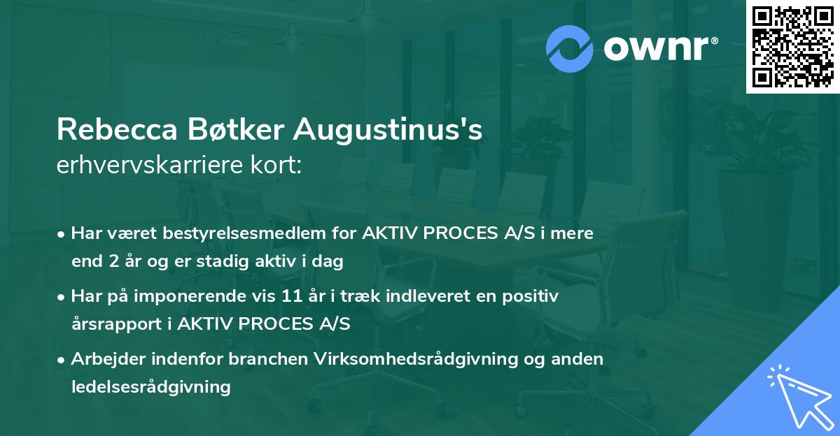 Rebecca Bøtker Augustinus's erhvervskarriere kort