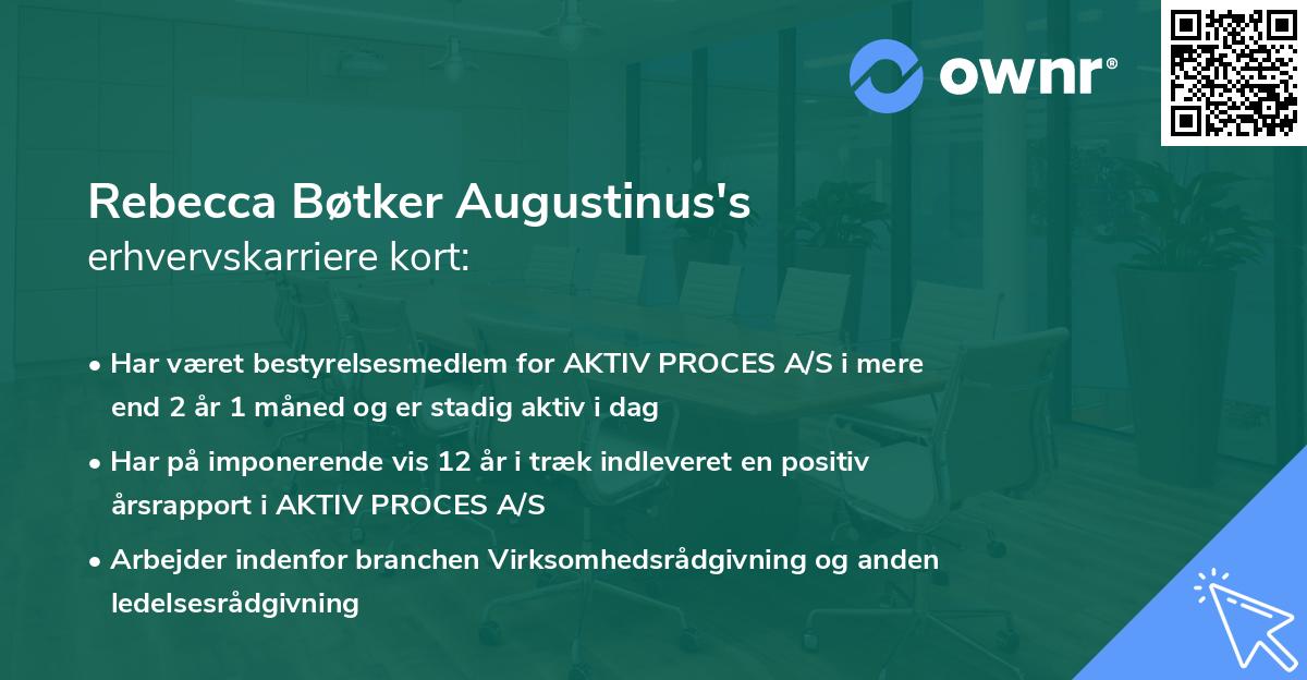 Rebecca Bøtker Augustinus's erhvervskarriere kort