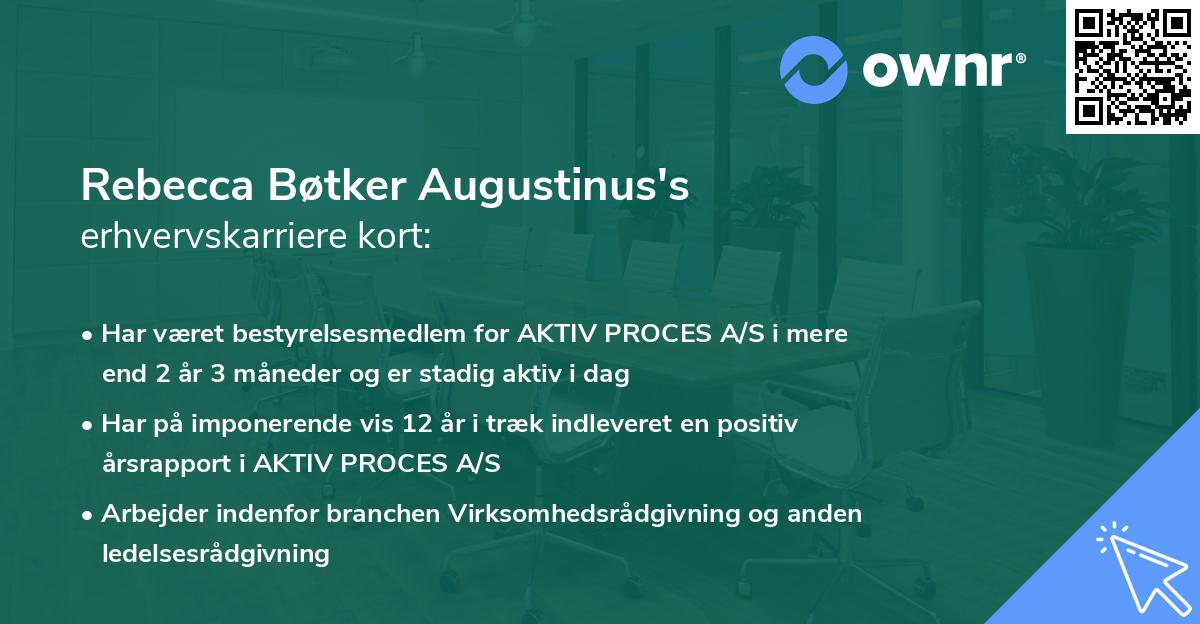 Rebecca Bøtker Augustinus's erhvervskarriere kort