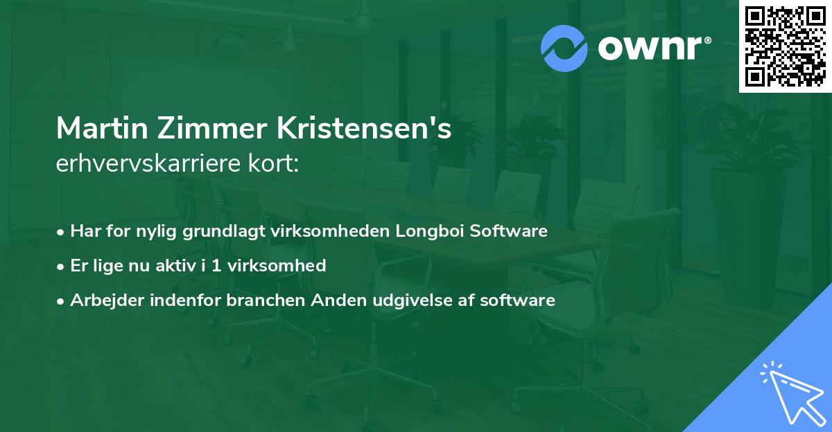 Martin Zimmer Kristensen's erhvervskarriere kort