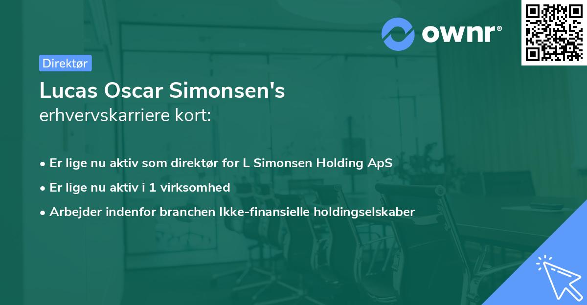 Lucas Oscar Simonsen's erhvervskarriere kort