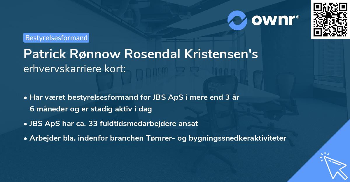 Patrick Rønnow Rosendal Kristensen's erhvervskarriere kort