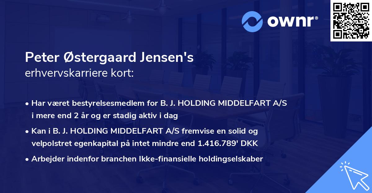 Peter Østergaard Jensen's erhvervskarriere kort