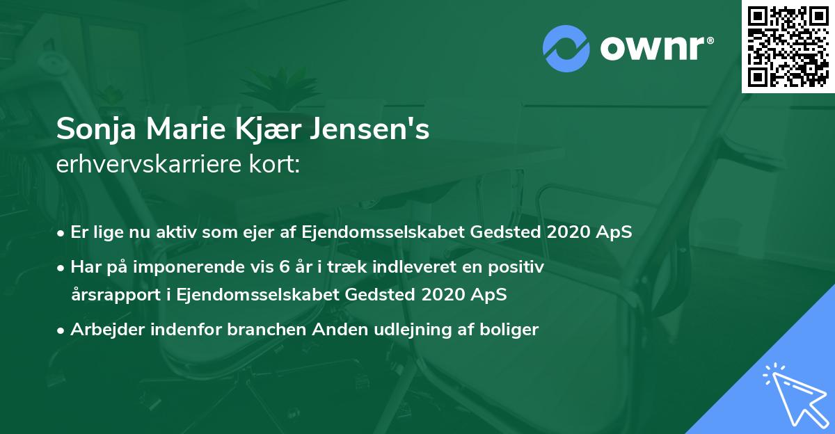 Sonja Marie Kjær Jensen's erhvervskarriere kort