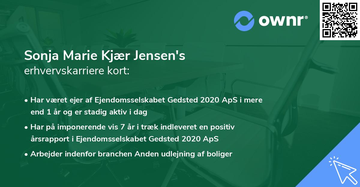 Sonja Marie Kjær Jensen's erhvervskarriere kort
