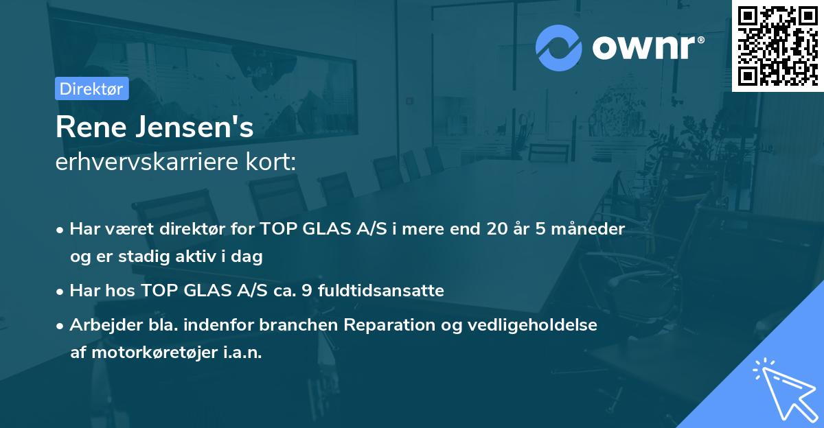 Rene Jensen's erhvervskarriere kort