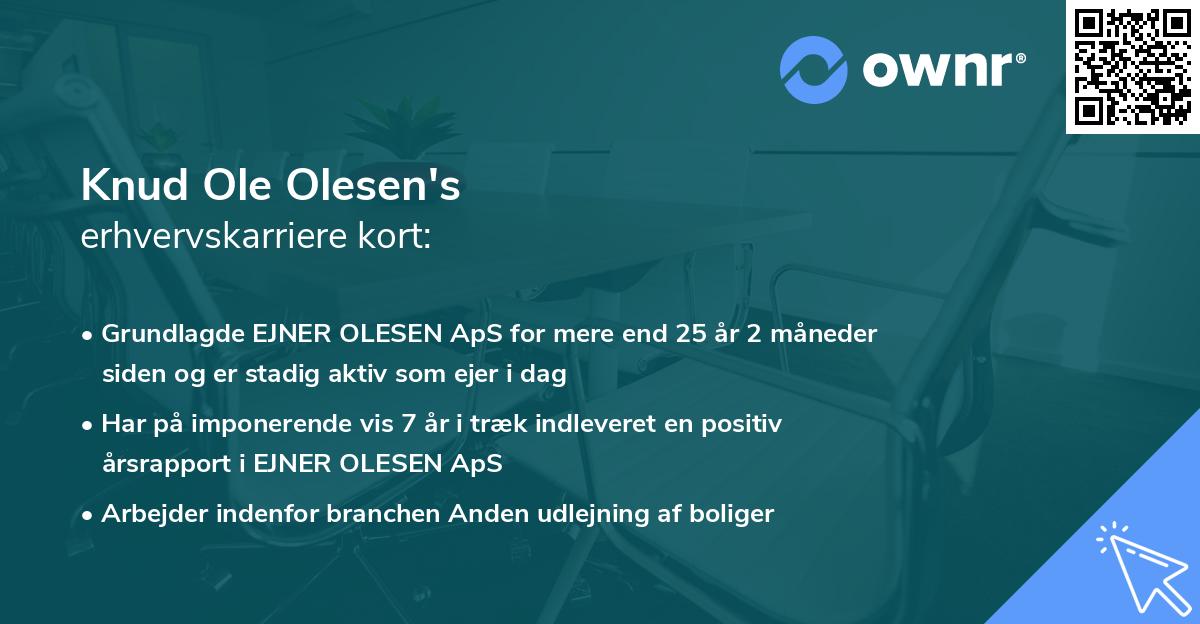 Knud Ole Olesen's erhvervskarriere kort