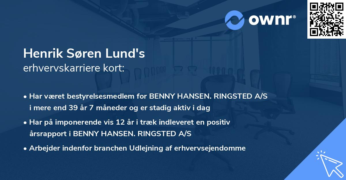 Henrik Søren Lund's erhvervskarriere kort