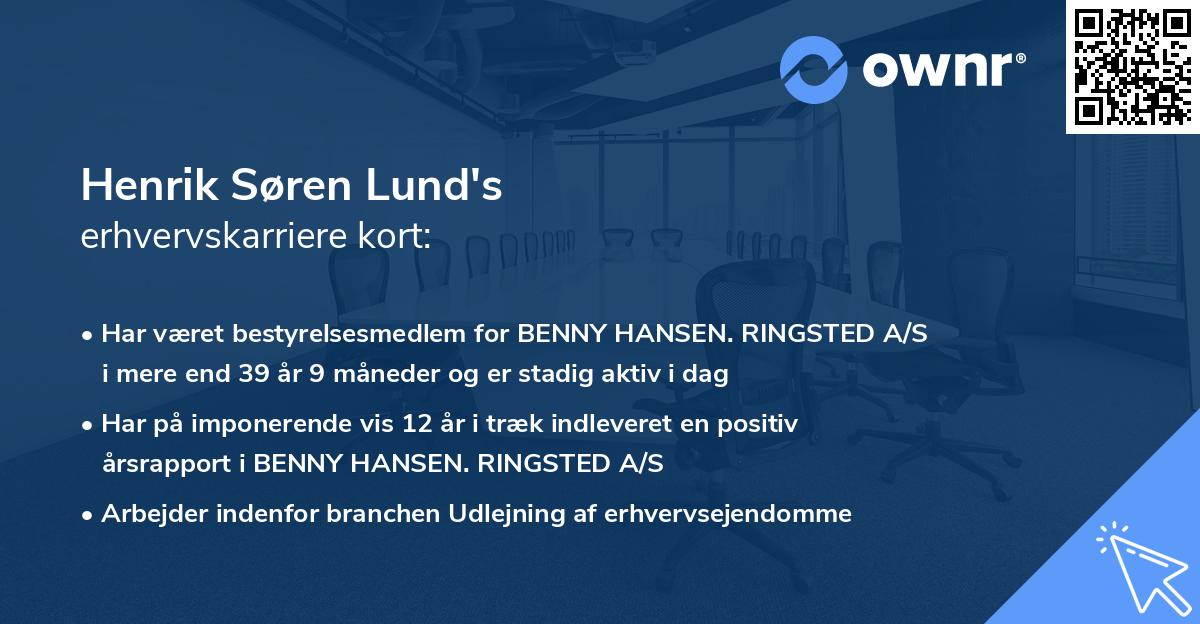 Henrik Søren Lund's erhvervskarriere kort