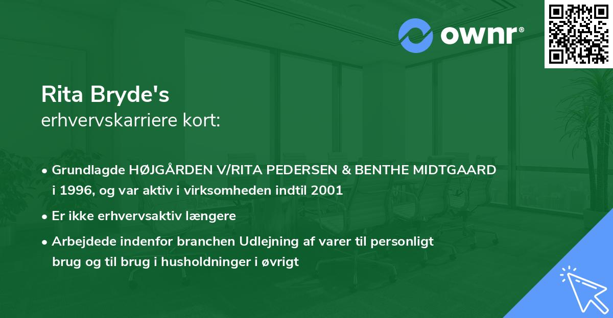 Rita Bryde's erhvervskarriere kort