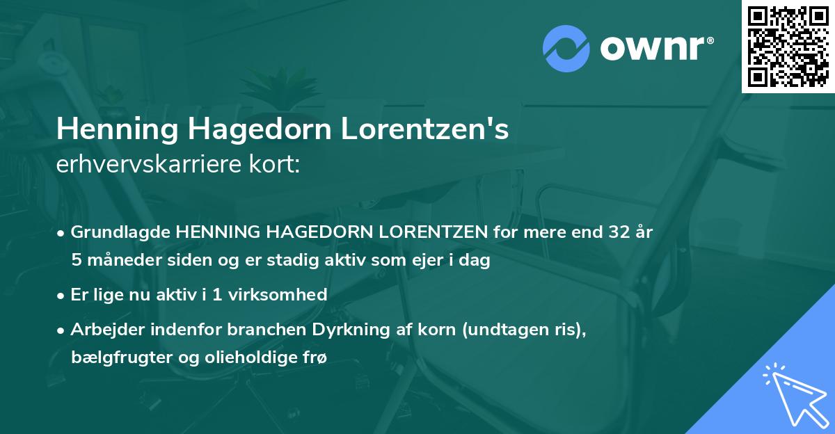 Henning Hagedorn Lorentzen's erhvervskarriere kort