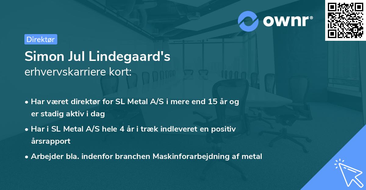 Simon Jul Lindegaard's erhvervskarriere kort
