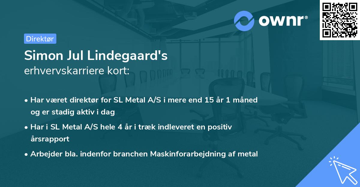 Simon Jul Lindegaard's erhvervskarriere kort