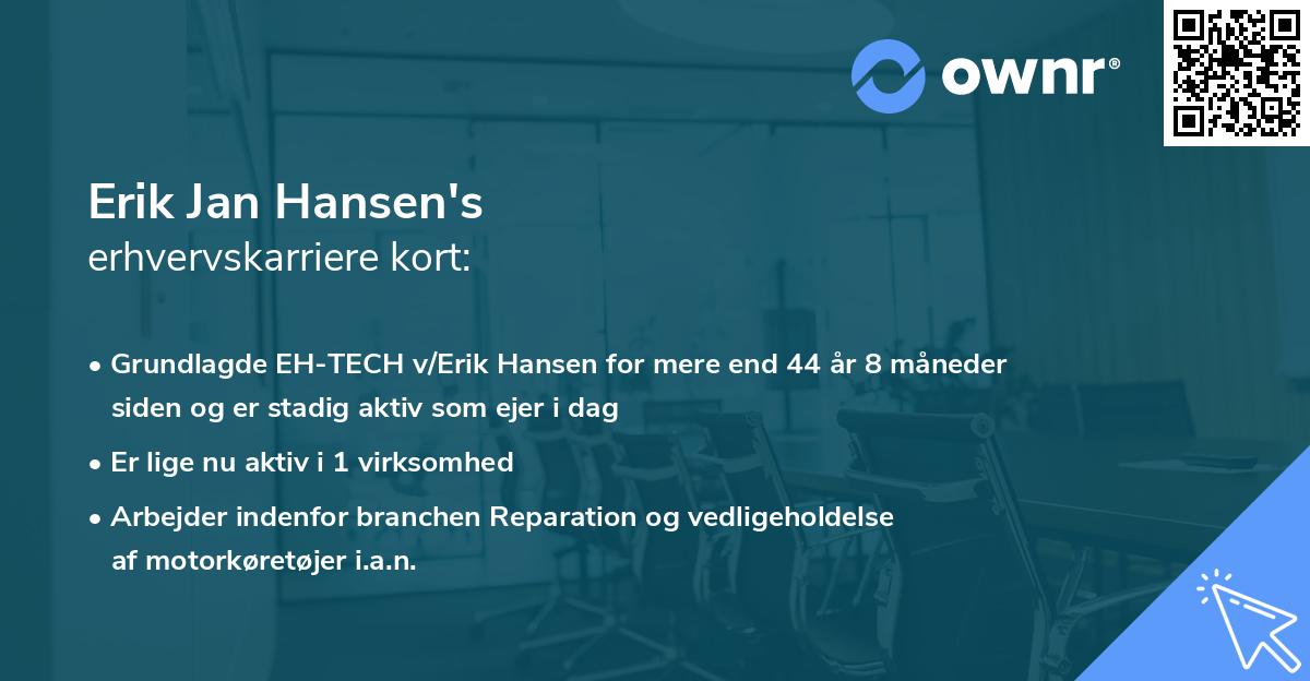 Erik Jan Hansen's erhvervskarriere kort