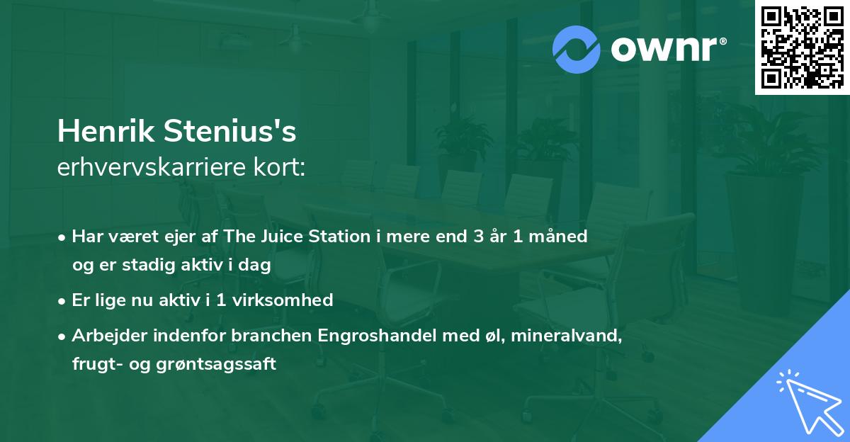 Henrik Stenius's erhvervskarriere kort