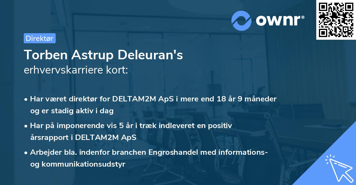Torben Astrup Deleuran's erhvervskarriere kort