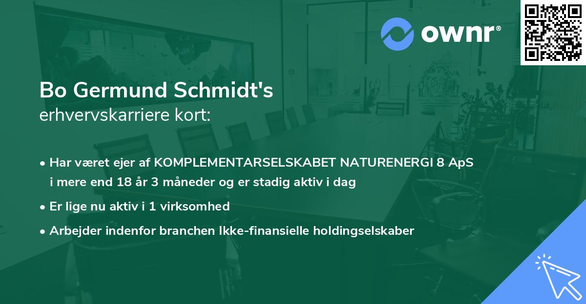 Bo Germund Schmidt's erhvervskarriere kort