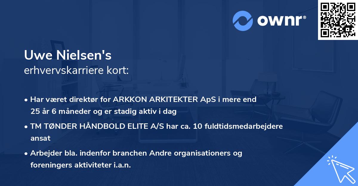 Uwe Nielsen's erhvervskarriere kort