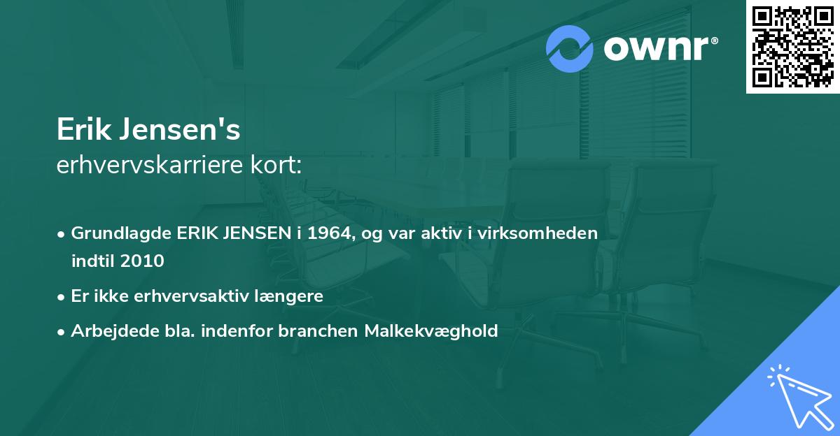 Erik Jensen's erhvervskarriere kort