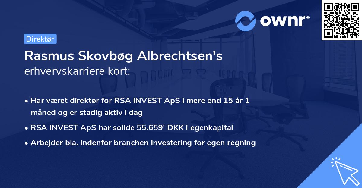 Rasmus Skovbøg Albrechtsen's erhvervskarriere kort
