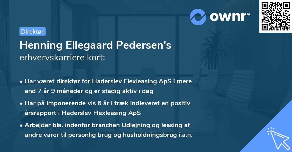 Henning Ellegaard Pedersen's erhvervskarriere kort