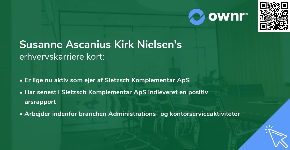 Susanne Ascanius Kirk Nielsen's erhvervskarriere kort