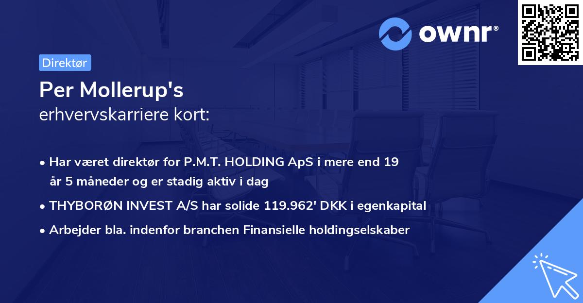 Per Mollerup's erhvervskarriere kort