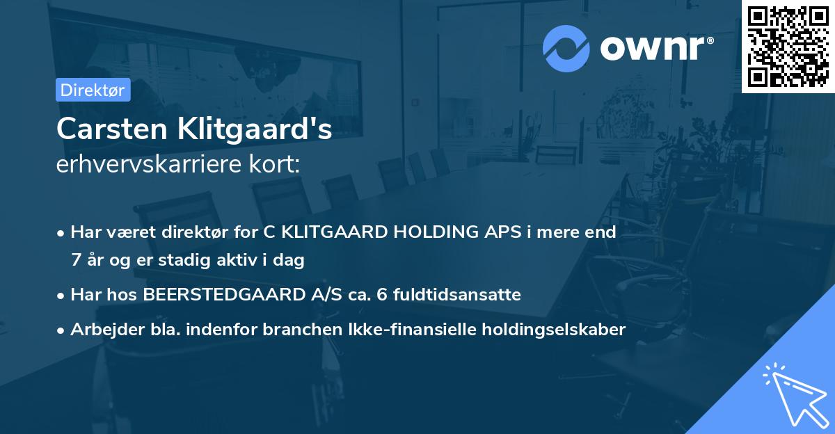Carsten Klitgaard's erhvervskarriere kort