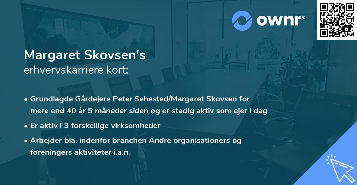 Margaret Skovsen's erhvervskarriere kort