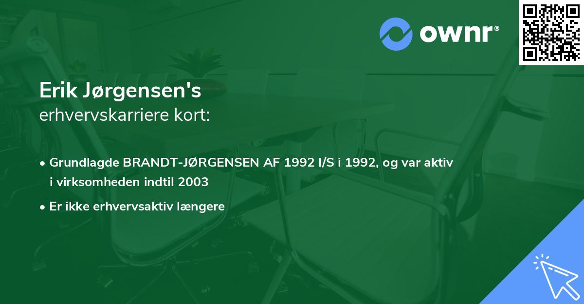 Erik Jørgensen's erhvervskarriere kort
