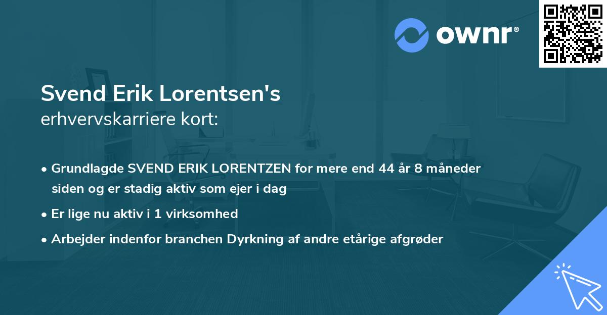 Svend Erik Lorentsen's erhvervskarriere kort