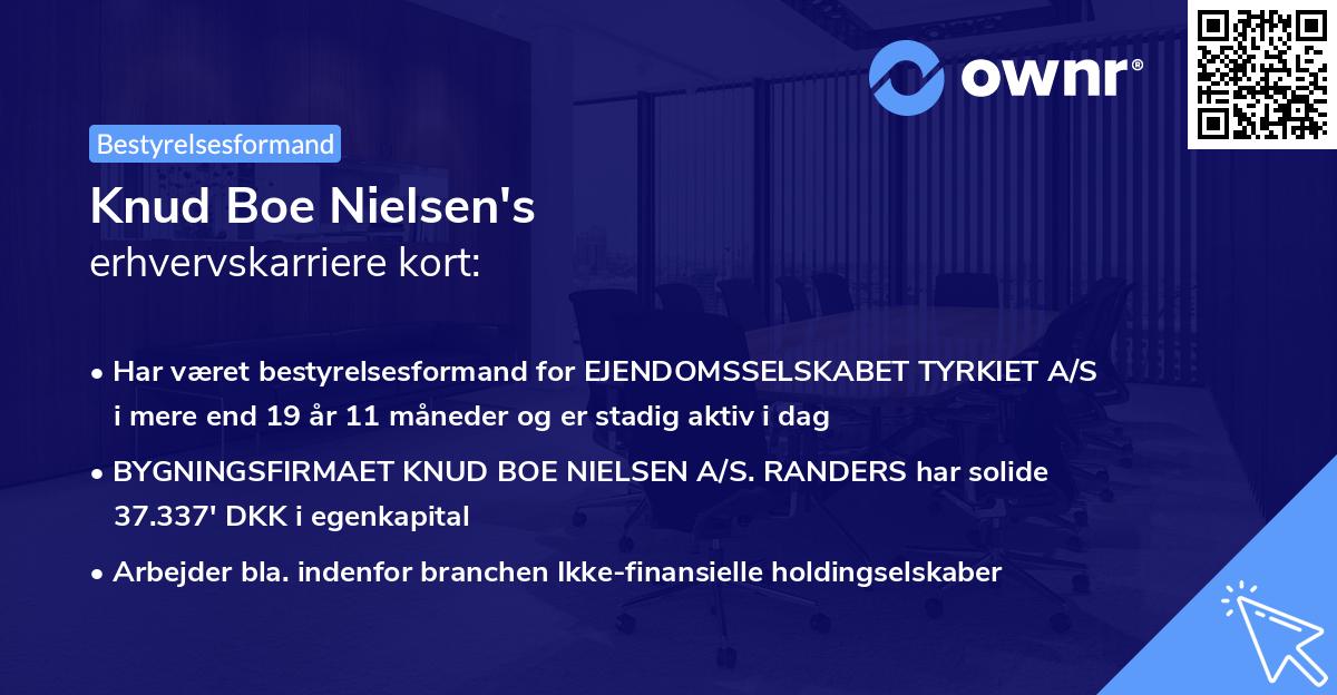 Knud Boe Nielsen's erhvervskarriere kort