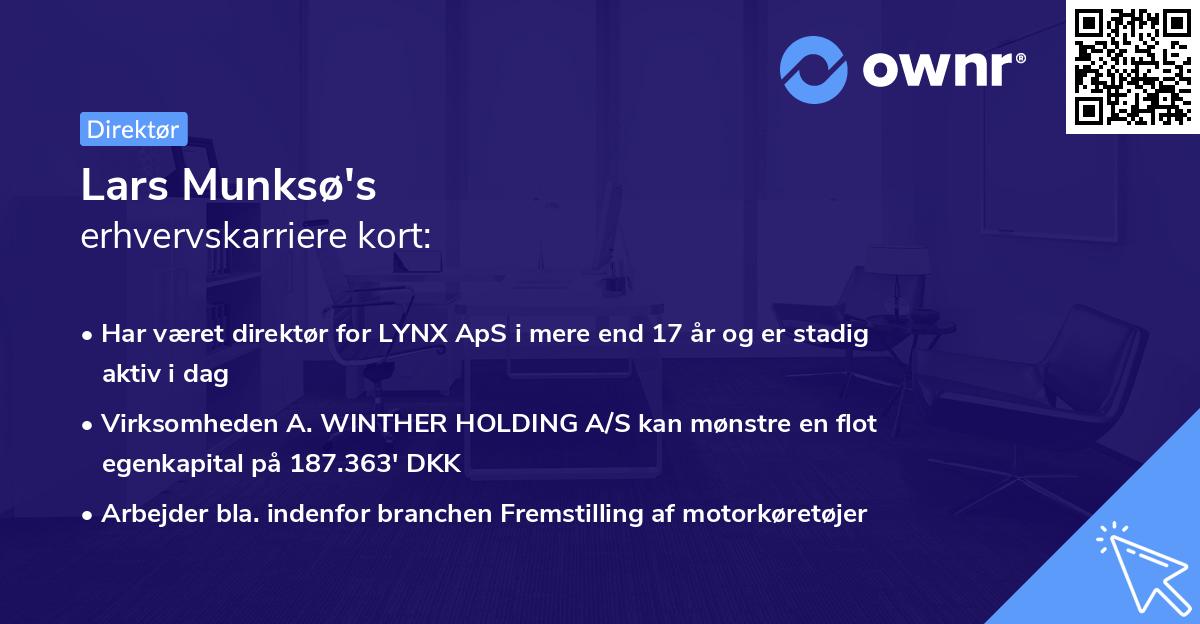 Lars Munksø's erhvervskarriere kort