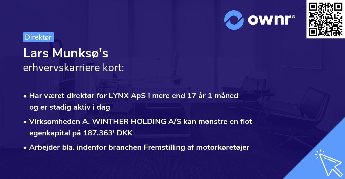 Lars Munksø's erhvervskarriere kort