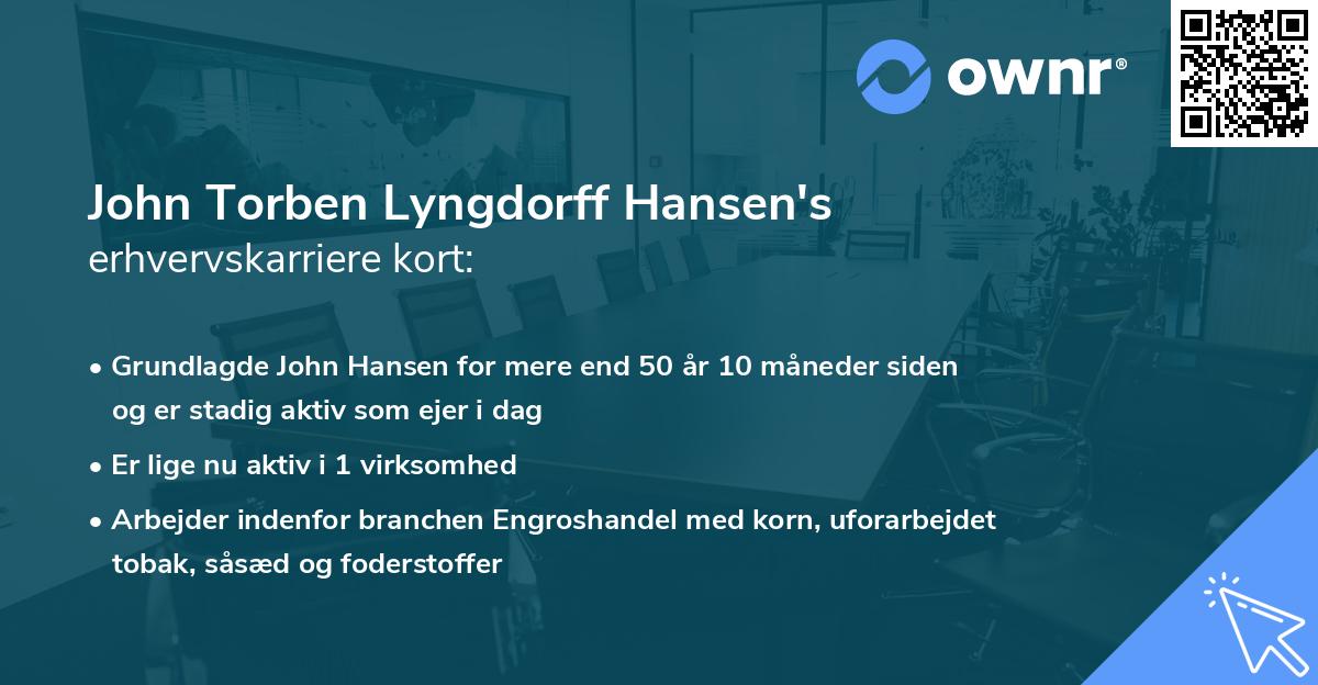 John Torben Lyngdorff Hansen's erhvervskarriere kort
