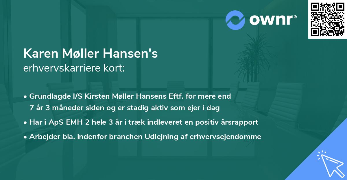 Karen Møller Hansen's erhvervskarriere kort