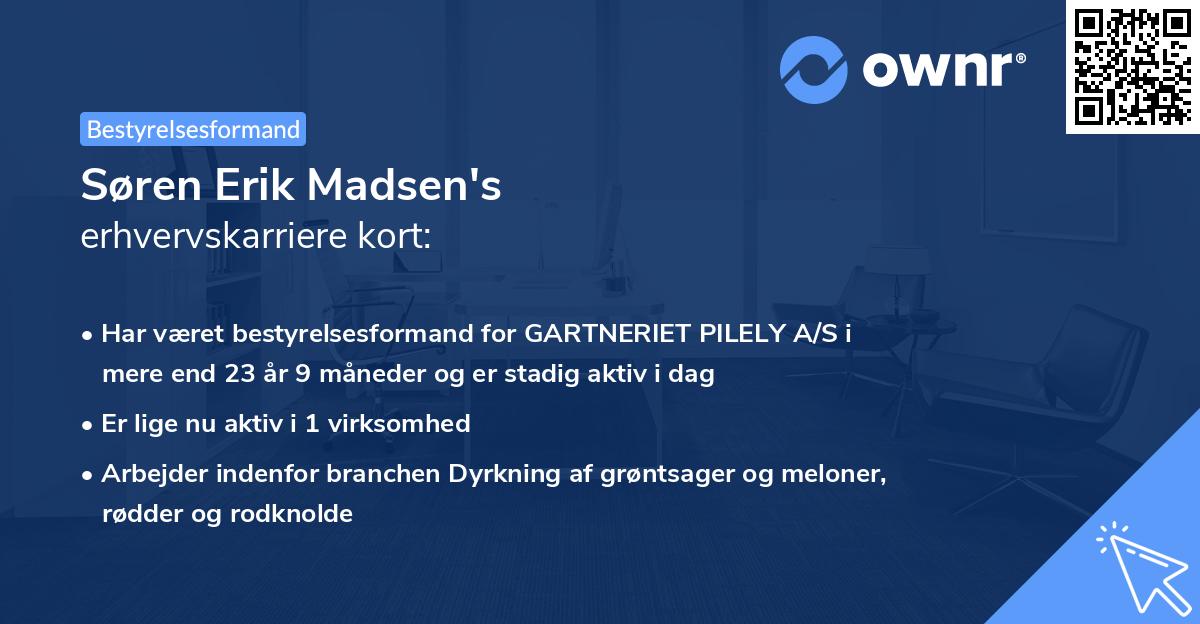 Søren Erik Madsen's erhvervskarriere kort