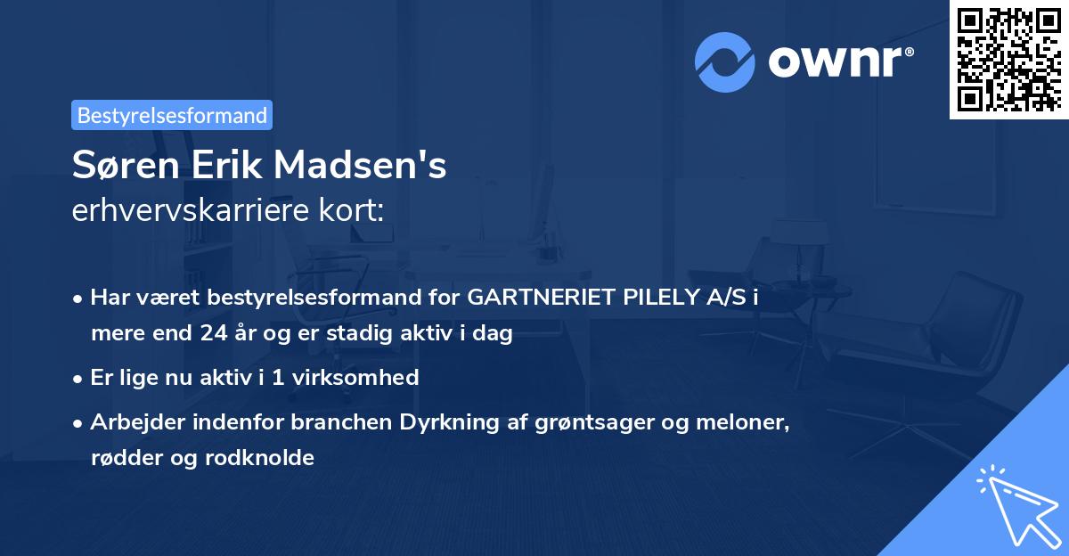 Søren Erik Madsen's erhvervskarriere kort