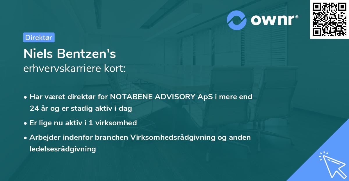 Niels Bentzen's erhvervskarriere kort